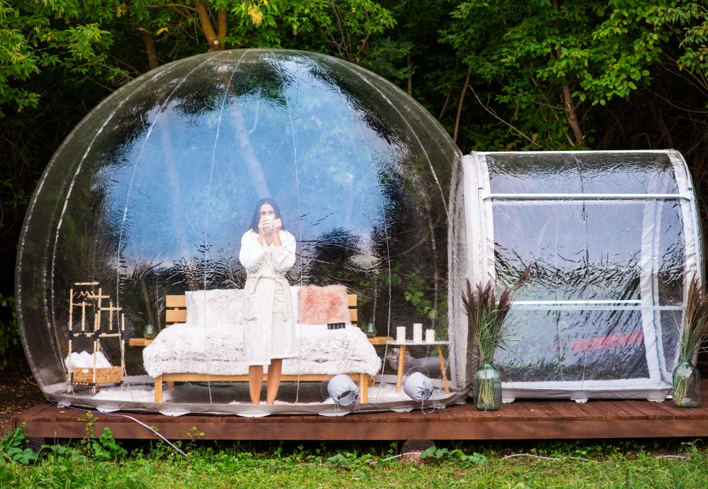 sleeping in a bubble tent